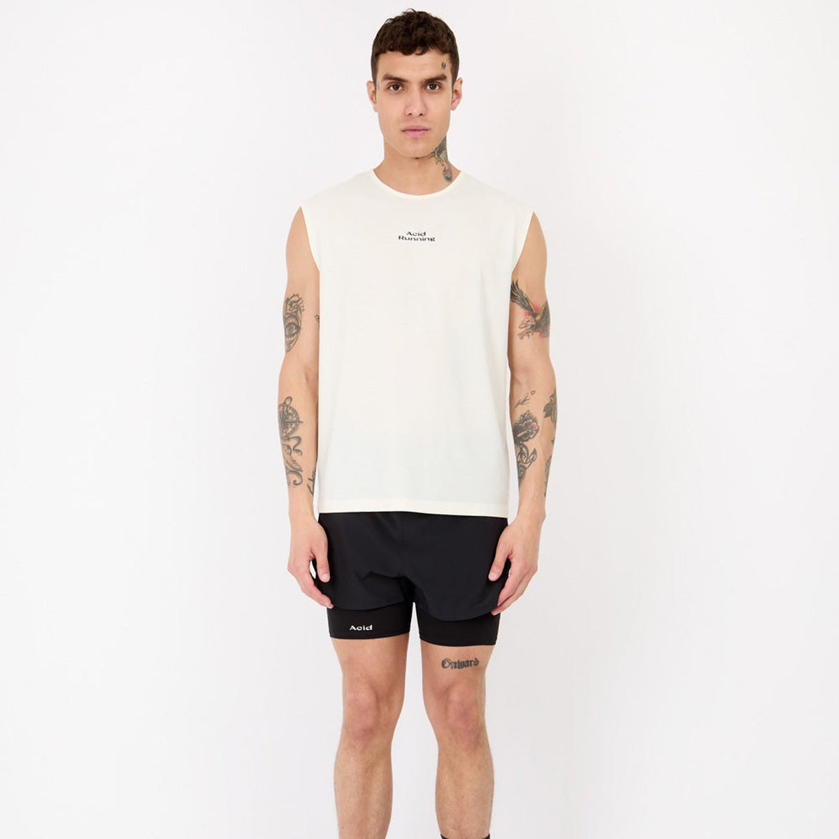 Acid Running Logo Tank - Bone