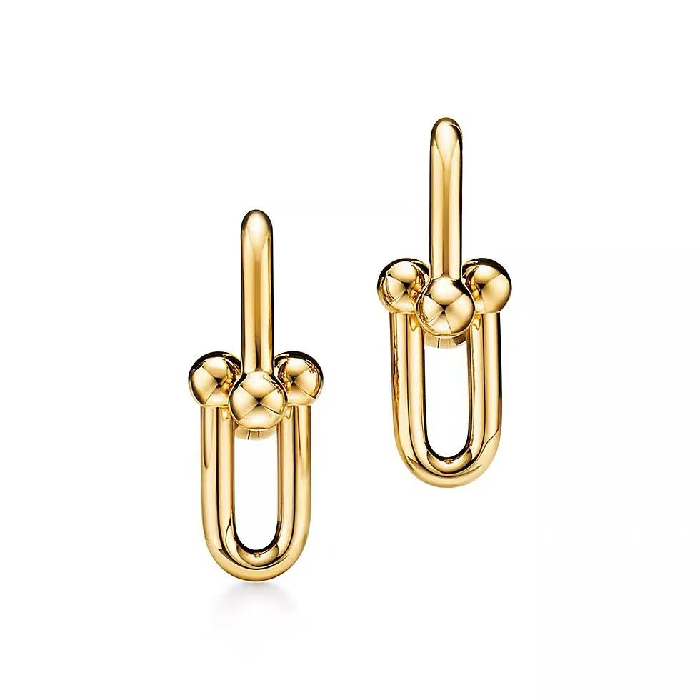 Tiffany Style Horseshoe 18K Gold-Plated Earrings