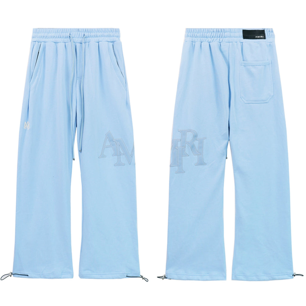 Amiri Patch Embroidery Letter Casual Wide Leg Pants Unisex