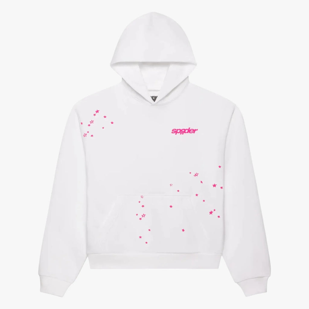 Sp5der FRACTURED LOGO HOODIE White