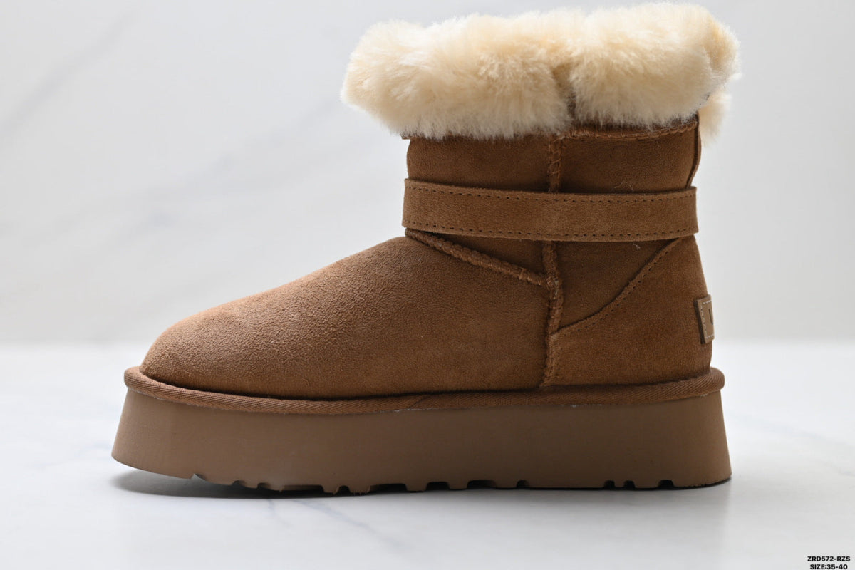 UGG Classic Mini Heritage Fluff Buckle Boots