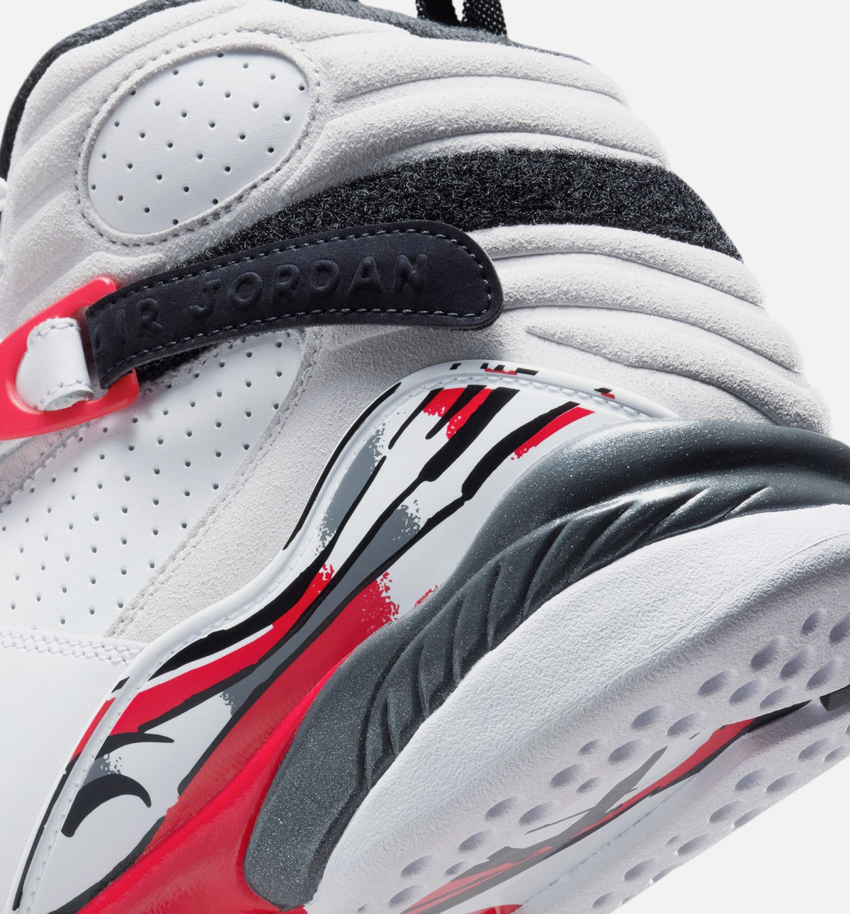 Air Jordan 8 Retro White and True Red Men's Shoes - White/Black/Red