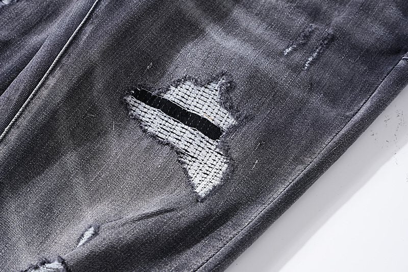 Purple Brand Gray Distressed Jeans