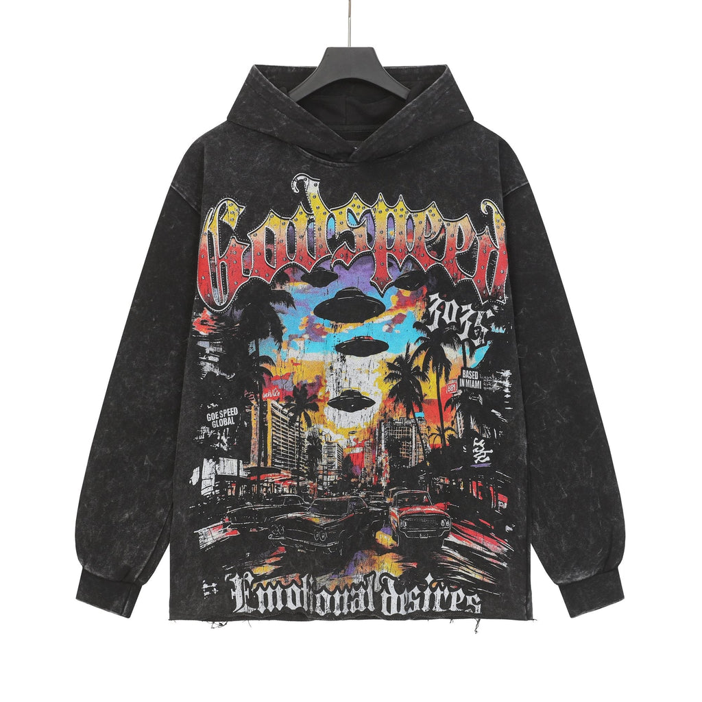 Godspeed Out of Many One Washed Graphic Hoodie