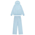 Sp5der Light Blue Tonal Graphic Zip Hoodie & Sweatpants Set