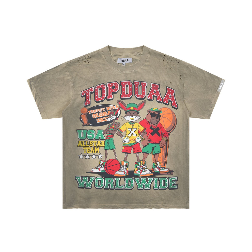 DUAA All Star Basketball Graphic Short-Sleeve T-Shirt - Olive