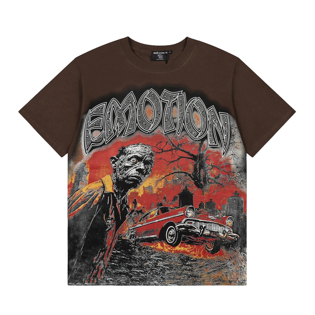 MIXED EMOTION Front-and-Back Graphic Short-Sleeve T-Shirt