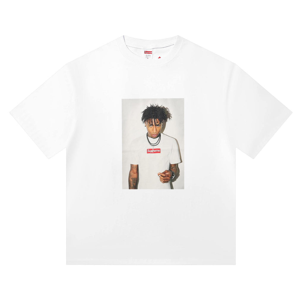 Supreme Rapper Portrait Graphic Short-Sleeve T-Shirt