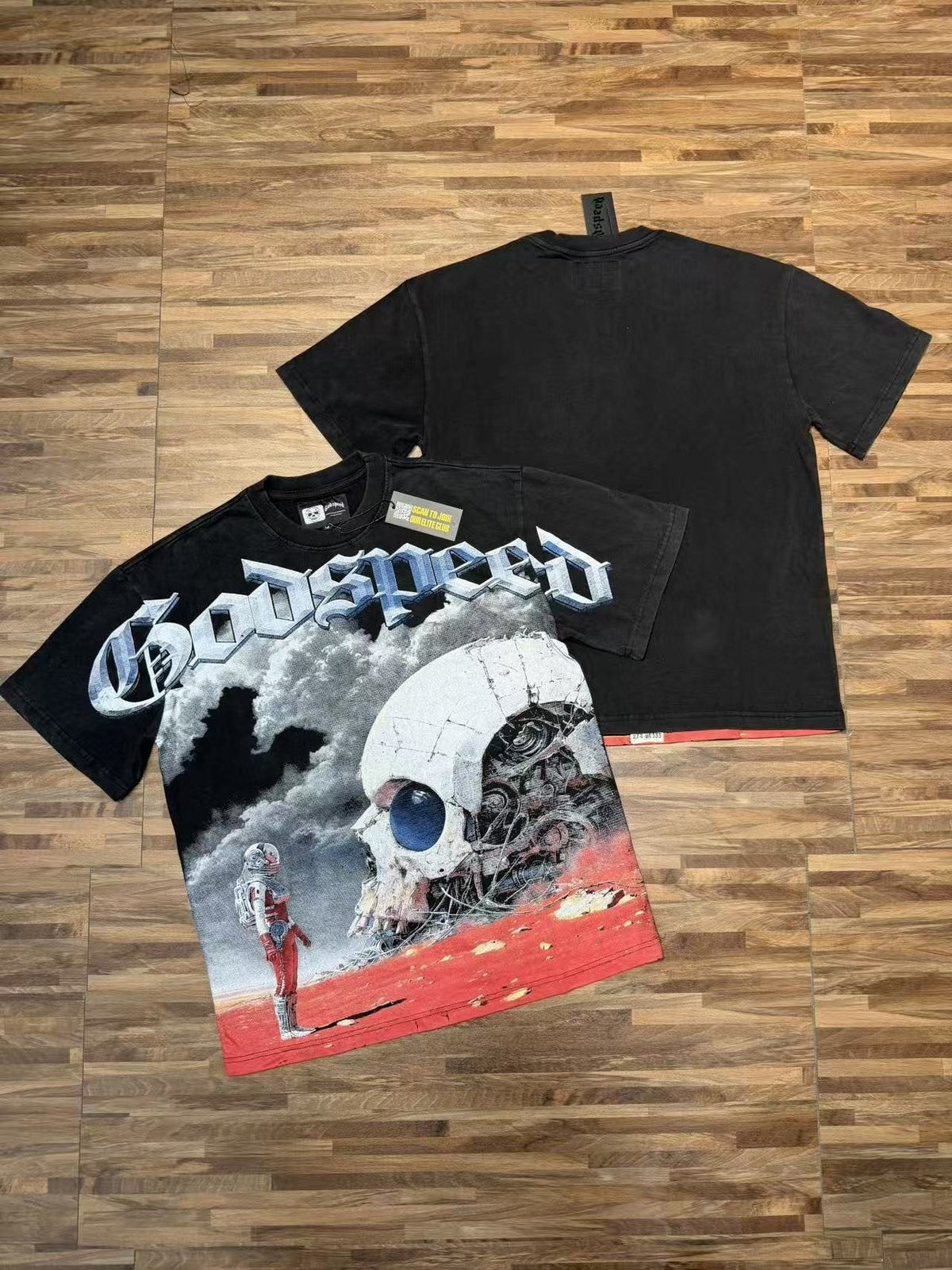 Godspeed Astronaut Skull Graphic T-Shirt