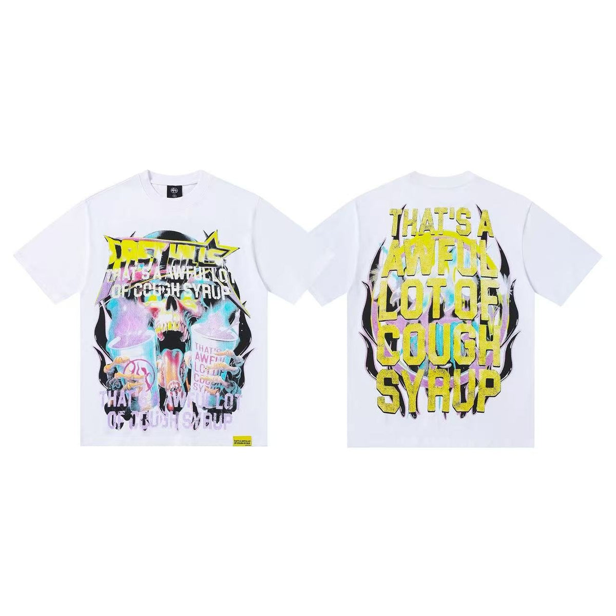 THAT'S A AWFUL LOT OF COUGH SYRUP Statement Graphic Short-Sleeve Set