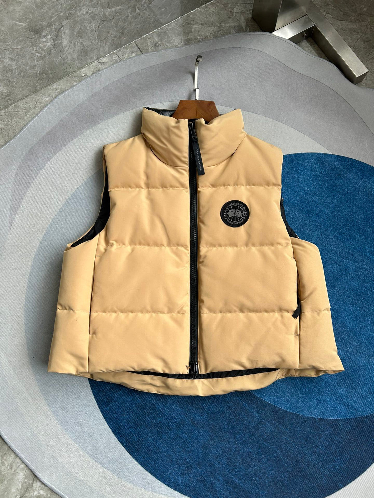 Canada Goose Arctic Program Butter Yellow Down Vest with Tonal Badge