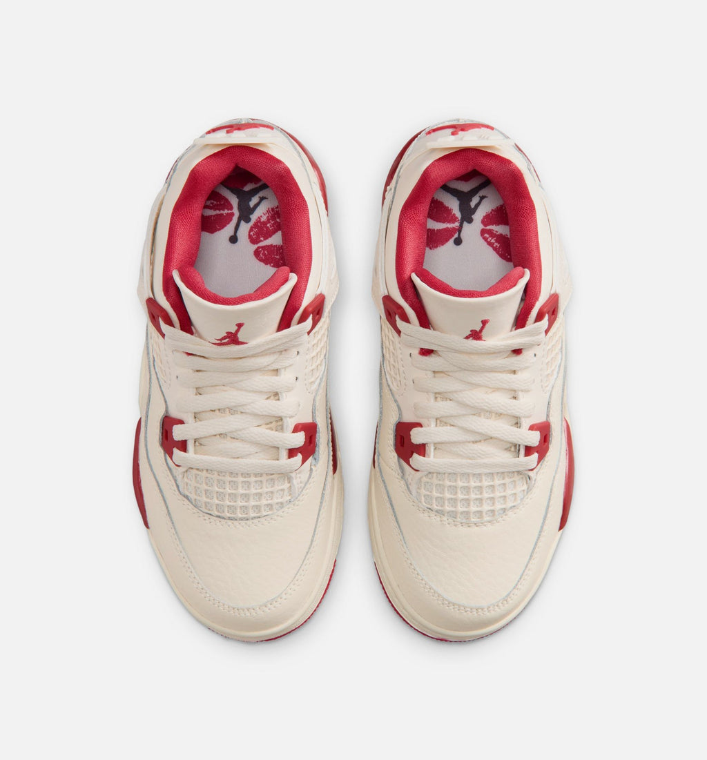 Air Jordan 4 Retro Valentine's Day Preschool – Pale Ivory/Sierra Red/Tough Red