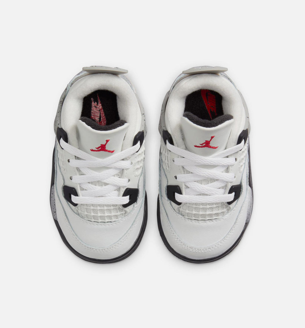 Air Jordan 4 Retro White Cement Infant/Toddler Lifestyle Shoe - Summit White/Fire Red/Cement Grey/Black