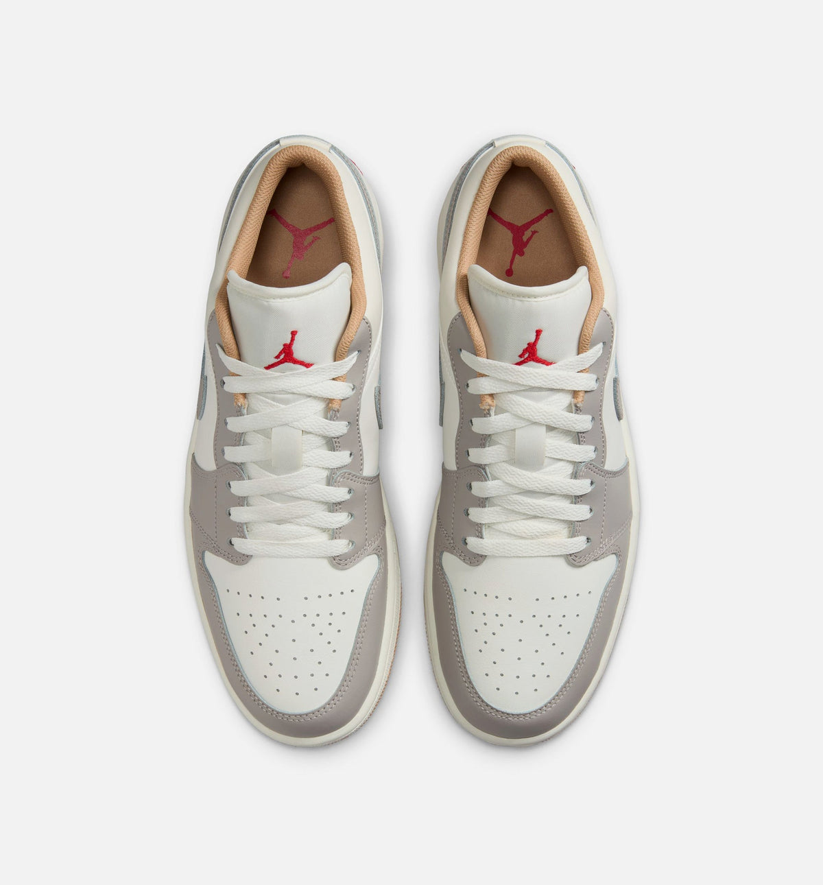 Air Jordan 1 Low - Men's Lifestyle Sneaker (Sail/Fire Red/College Grey/Hemp)