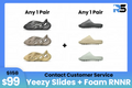 Combo: $99 Get Any 1 Foam RNR + Any 1 Yeezy Slides