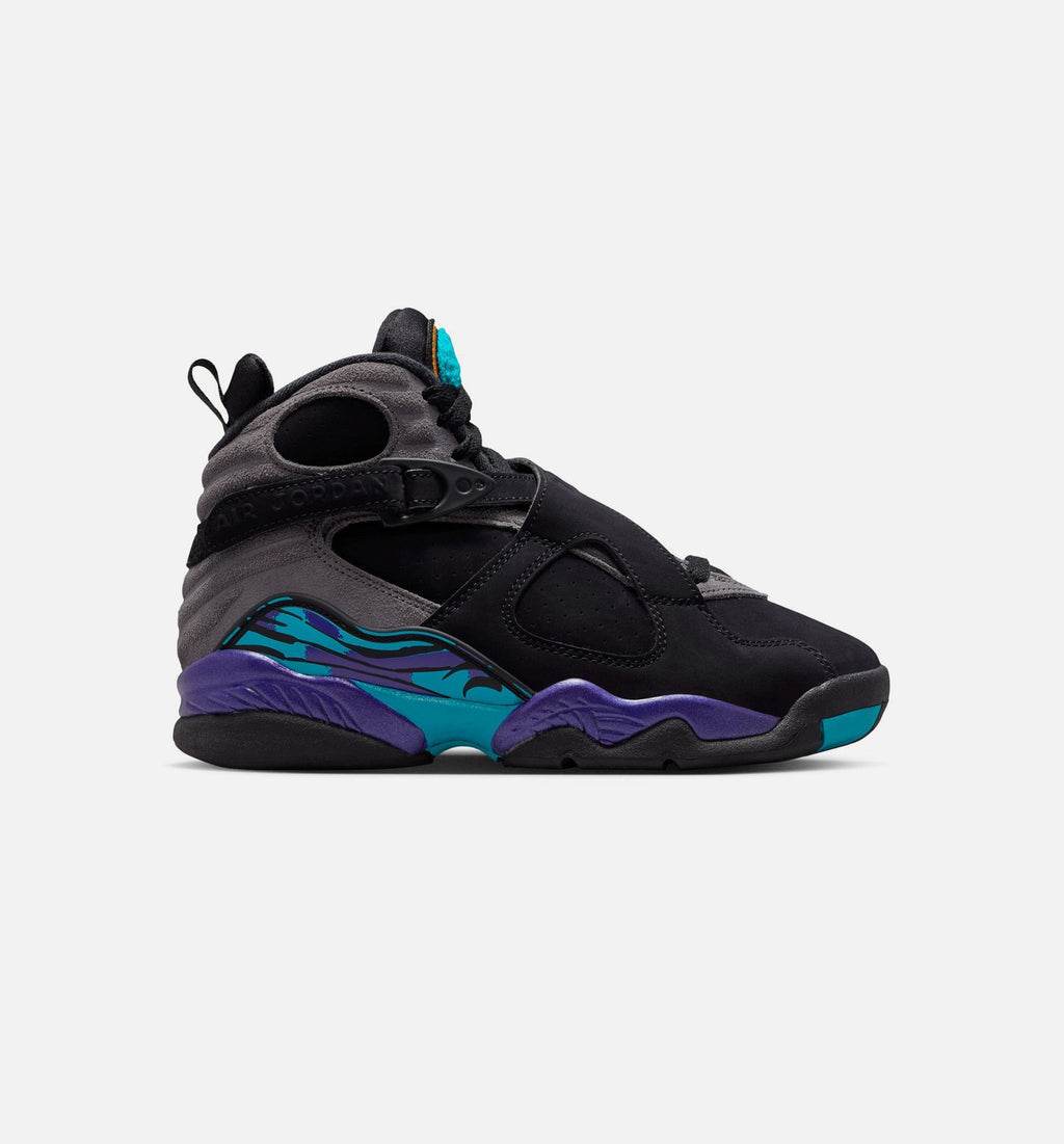 Air Jordan 8 Retro Aqua Grade School Lifestyle Shoe – Black/Multi Color/Bright Concord