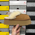 UGG Disco Slide Platform Mule – Women's Sherpa-Lined Suede Slide with Logo Strap in Chestnut