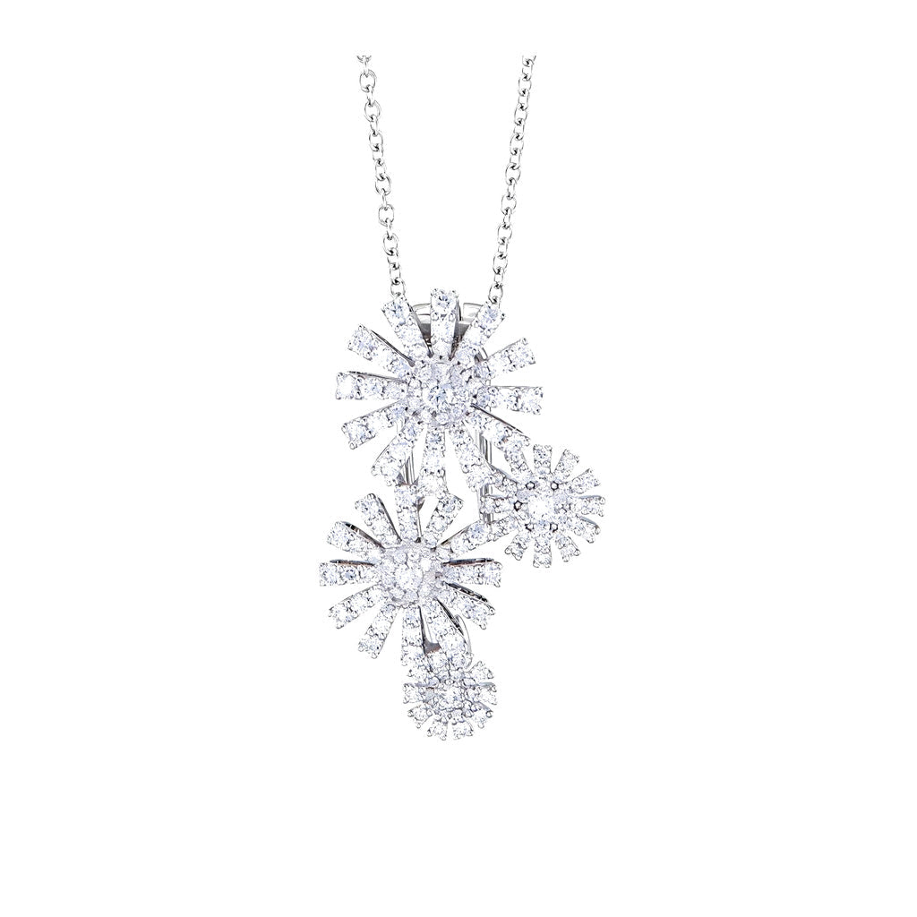 Damiani Style Floral Cubic Zirconia 18K Gold-Plated Necklace