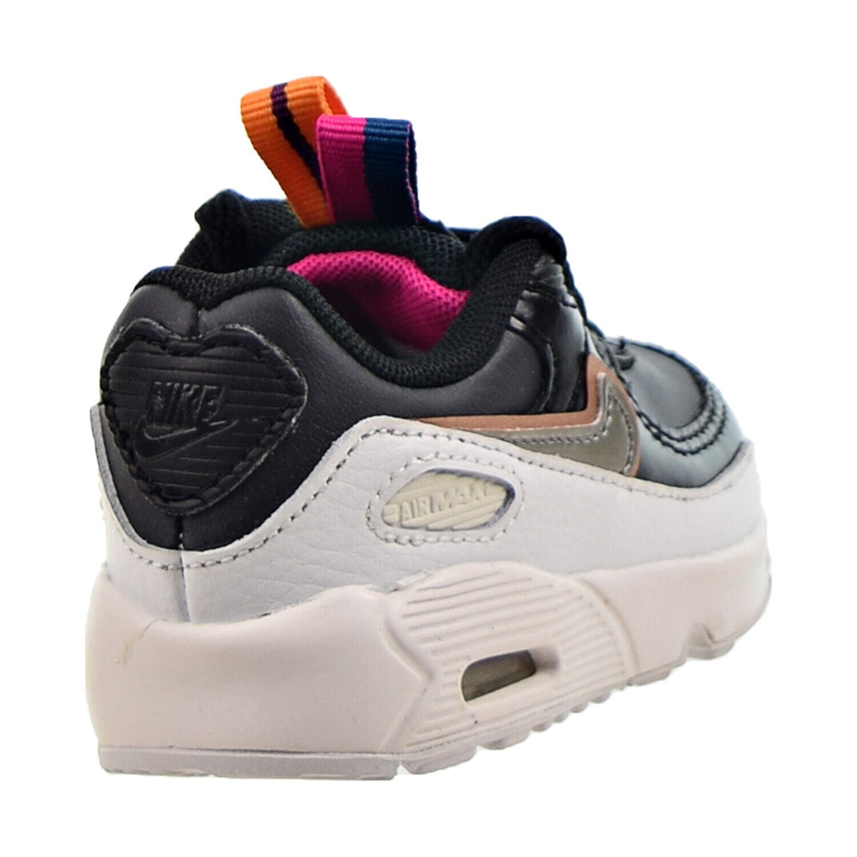 Toddler's Nike Air Max 90 LTR SE Off Noir/Metllc Pewter-Blk (DJ0416 001)