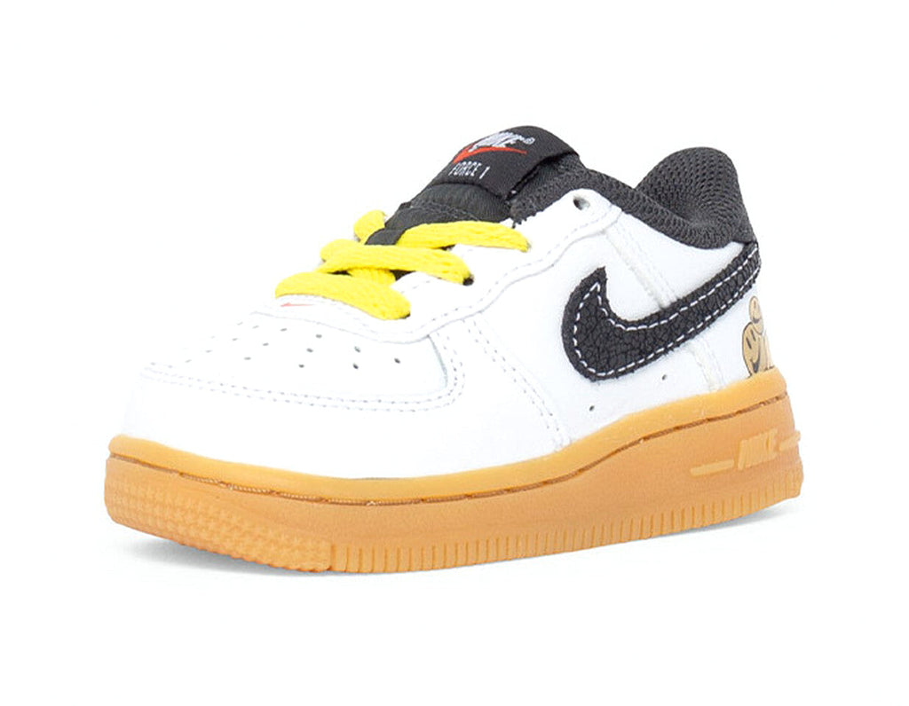 Toddler's Nike Force 1 LV8 White/Anthracite-Yellow Strike (DO5863 100)
