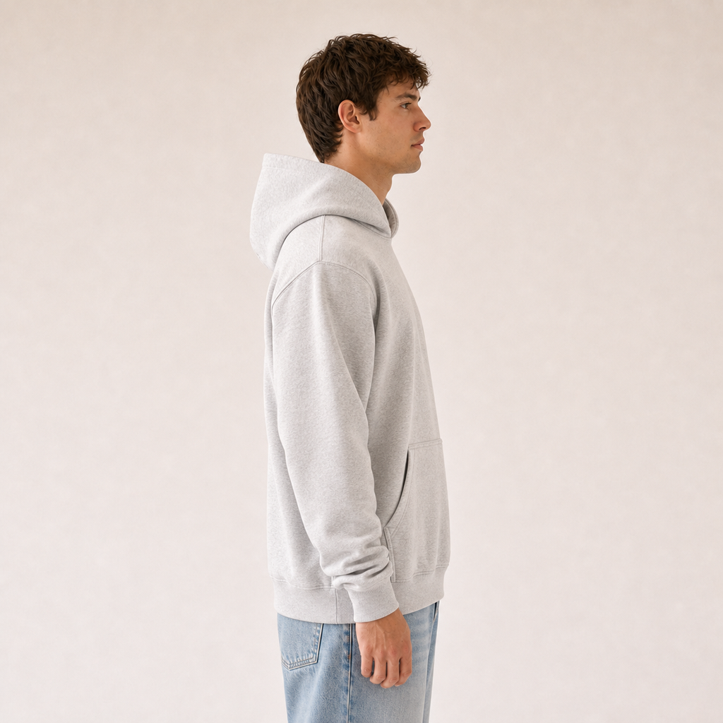 Forward, Always Ultra Heavyweight Hooded Sweatshirt: Light Grey Marl