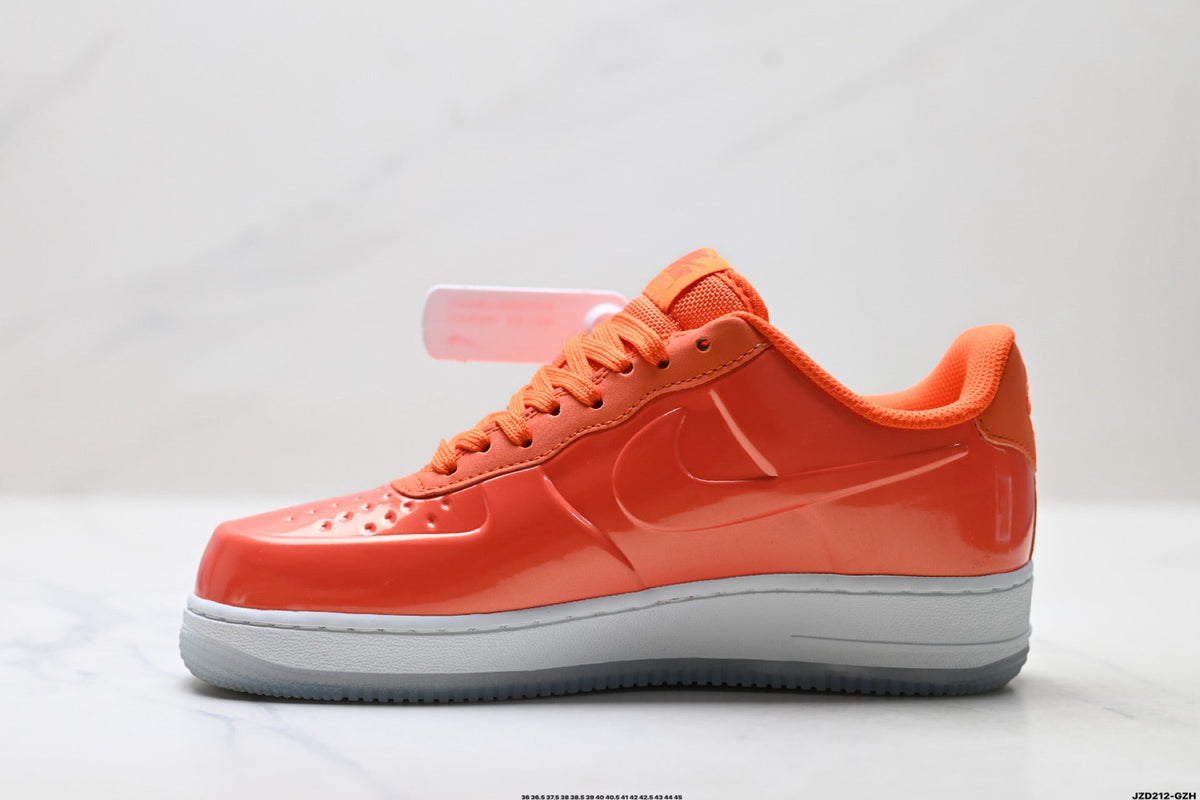 Nike Air Force 1 Low Orange White Unisex Sneakers Style 07