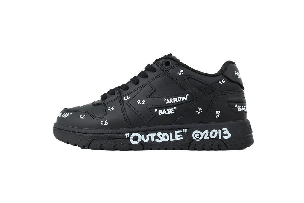Off White Out of Office OOO Sneakers Black White OMIA189F25LEA0071001