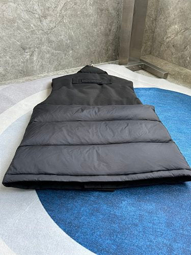 Canada Goose Charcoal Stand-Collar Puffer Vest with Patch Pockets