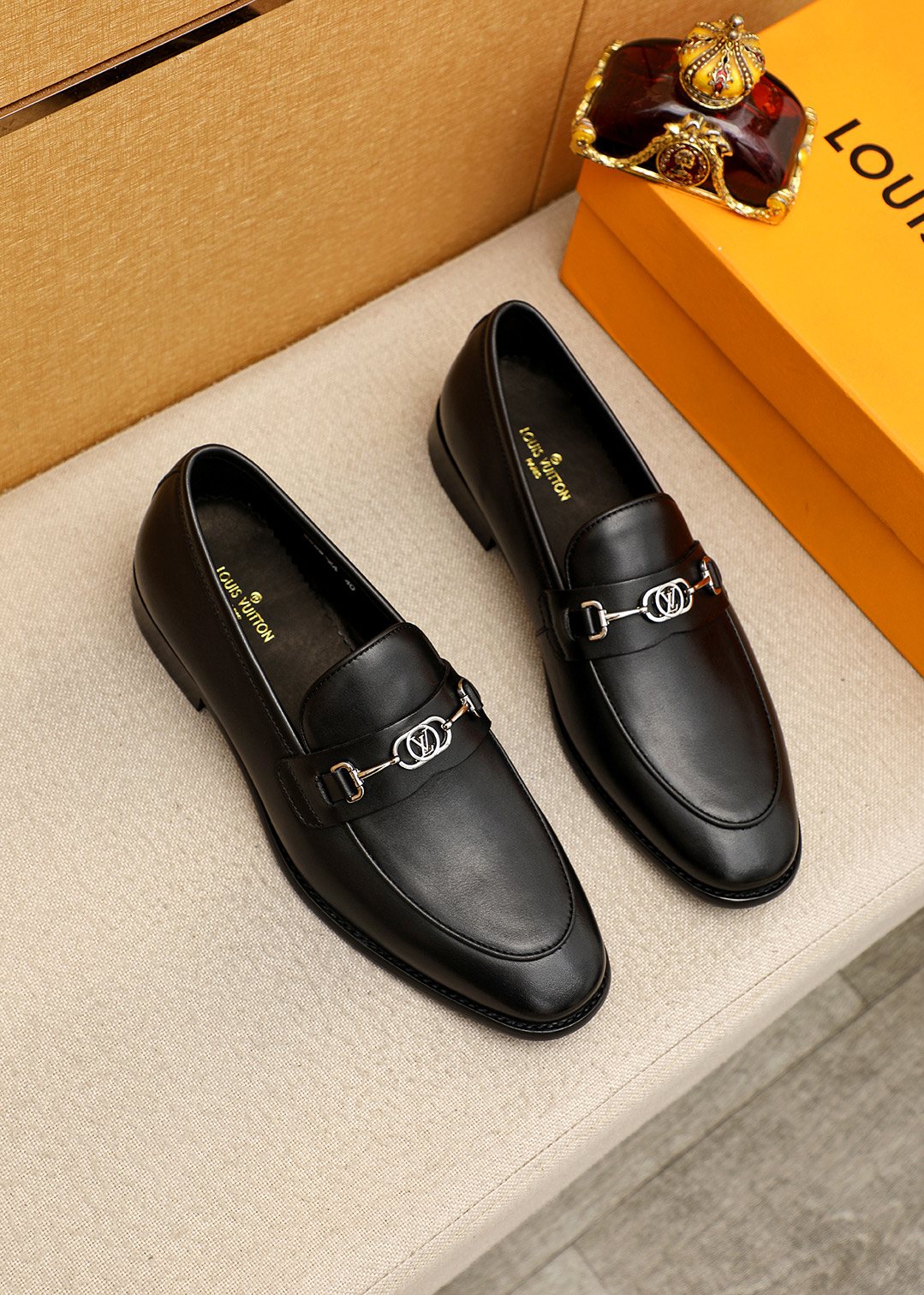 Louis Vuitton Black Leather Loafers