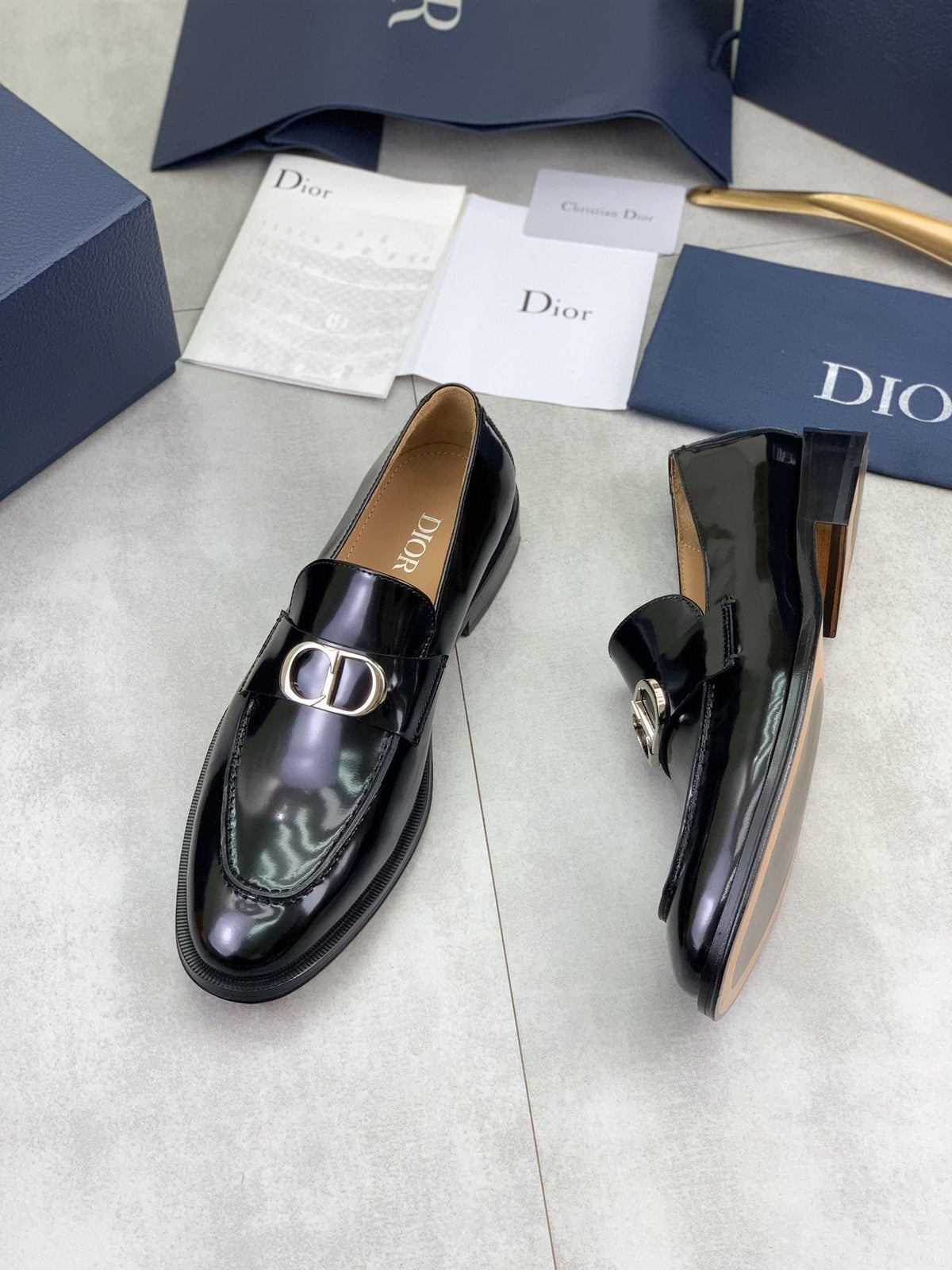 Dior Black Buckle Loafers - Leather Lining