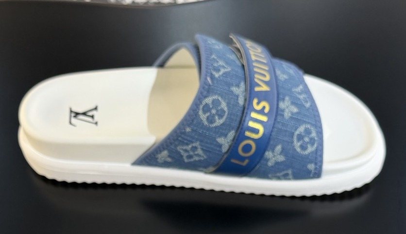 Louis Vuitton Patterned Strap Slide Sandals