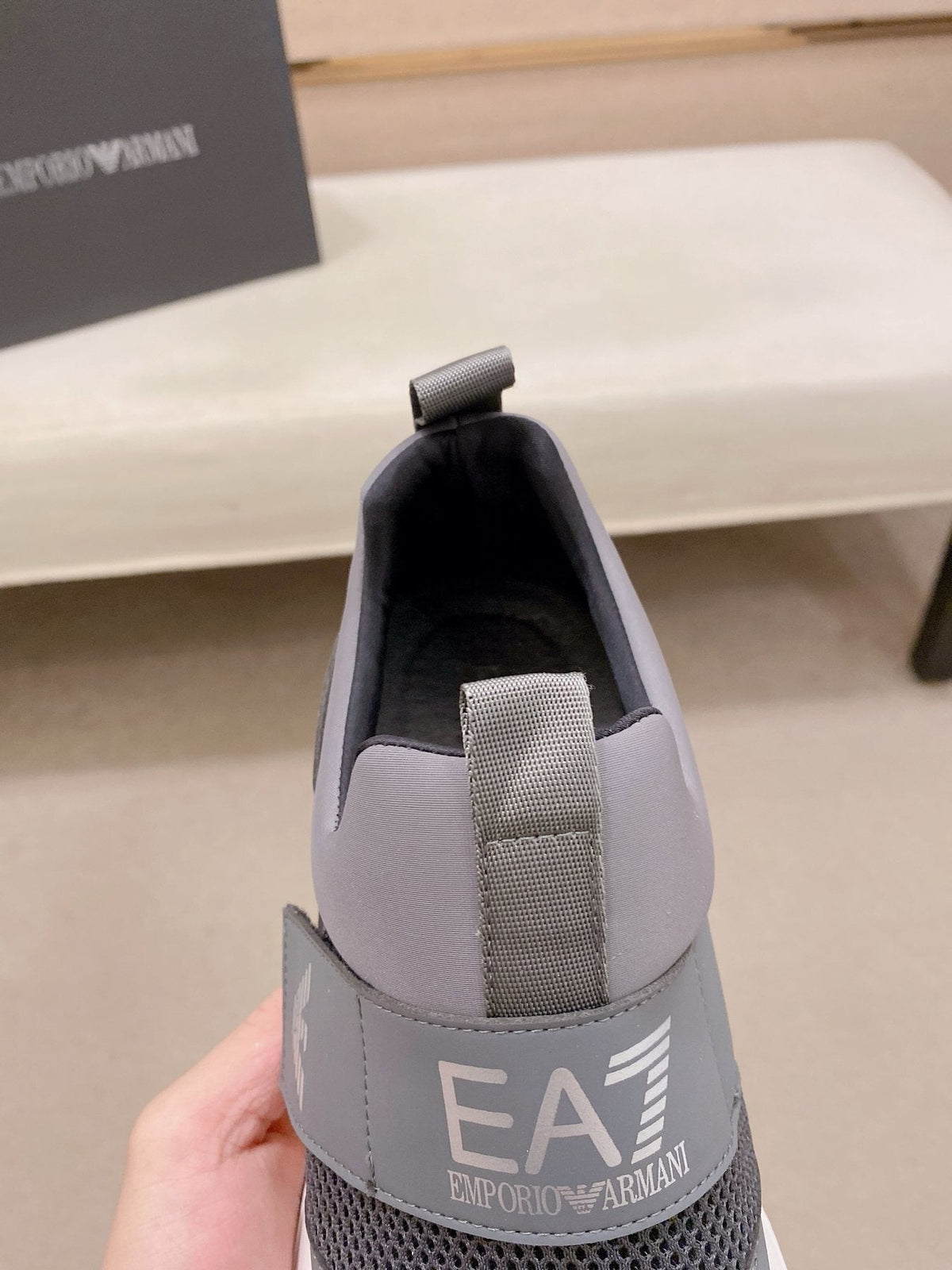 Emporio Armani Branded Strap Slip-On Sneakers