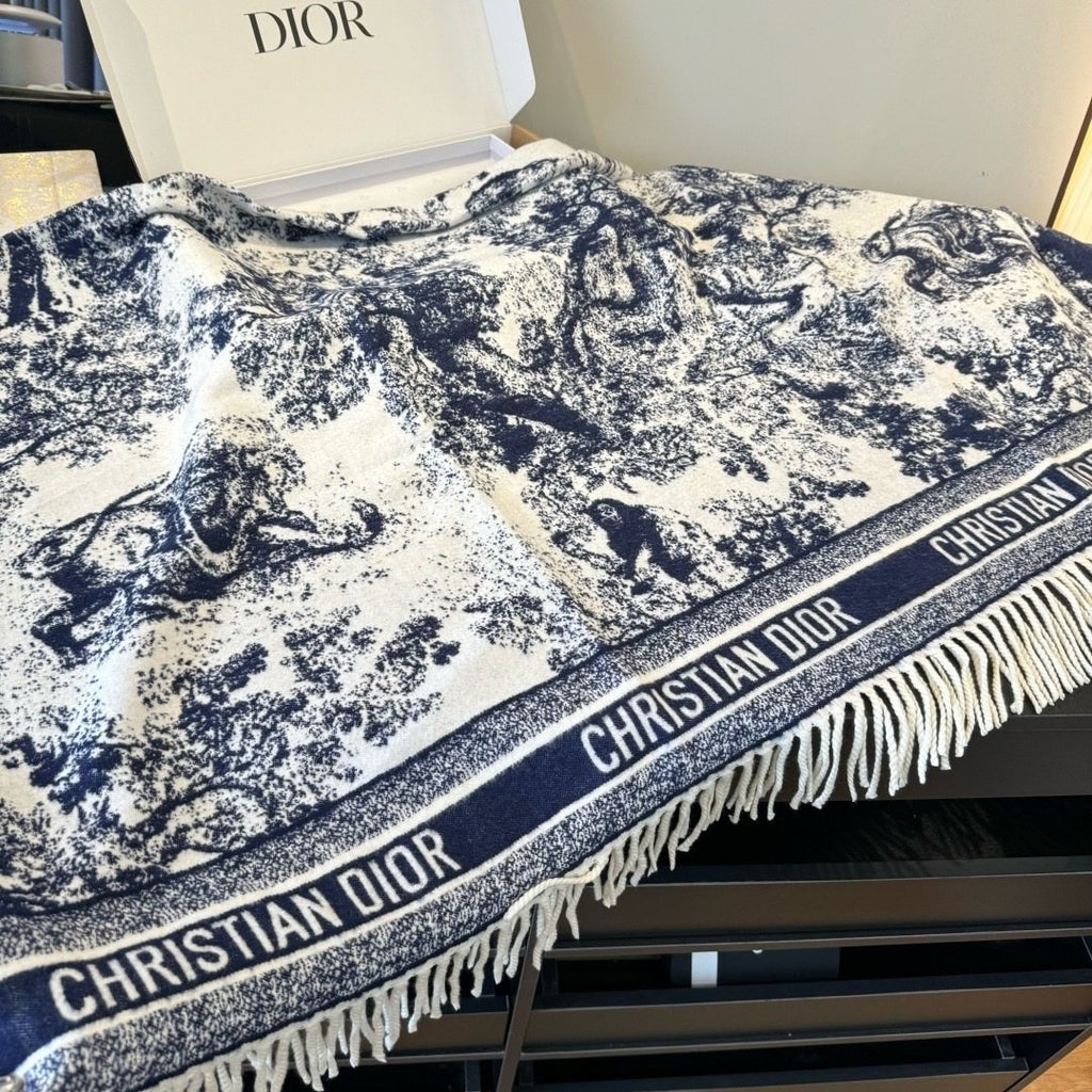 Dior Fringed Toile Square Scarf