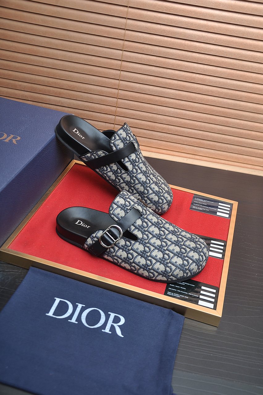 Dior Buckled Closed-Toe Mules