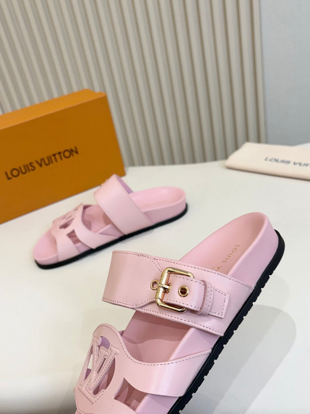 Louis Vuitton Cutout Buckle Slide Sandals