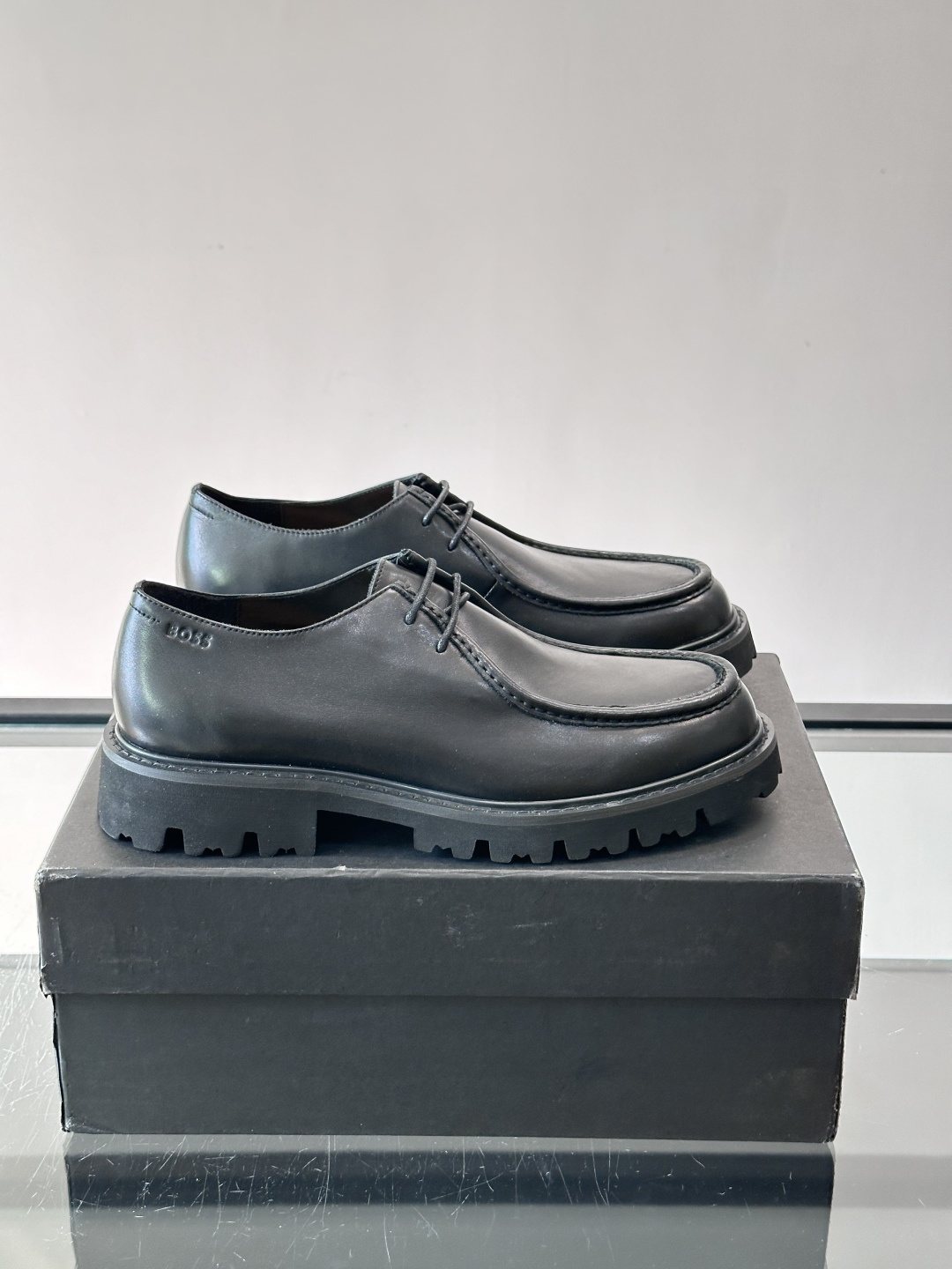 BOSS Men's Suede Lug Sole Derby Shoes