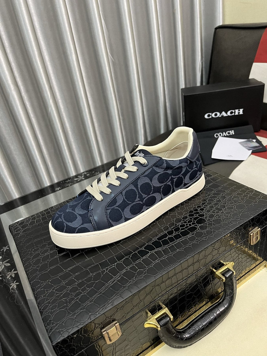 Coach Black and Charcoal Low-Top Sneakers