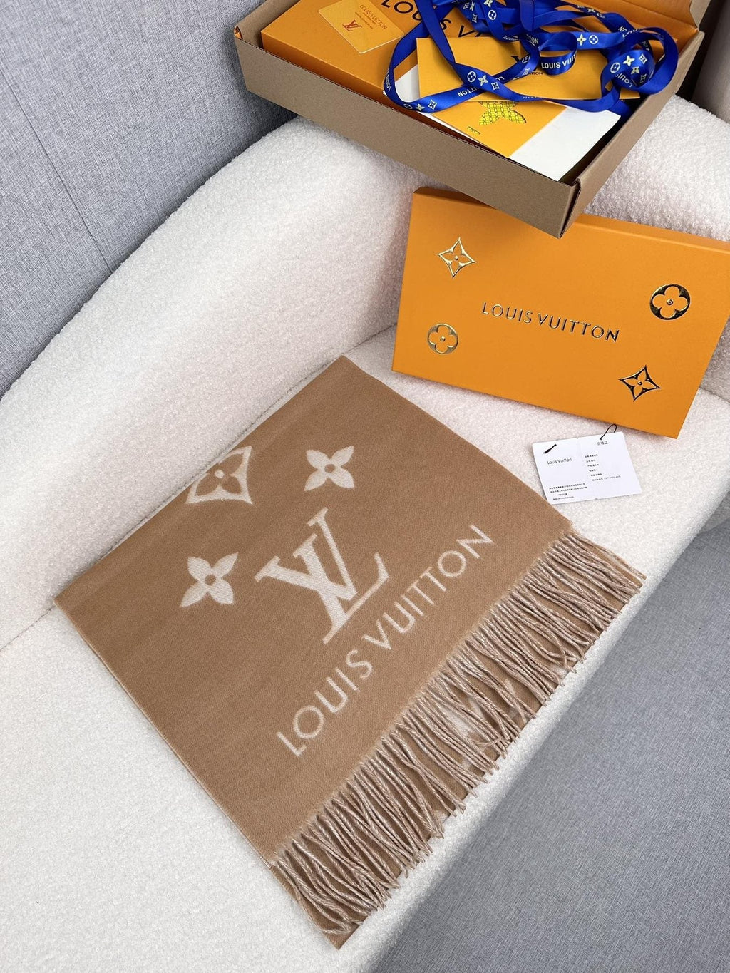 Louis Vuitton Reversible Monogram Fringe Scarf