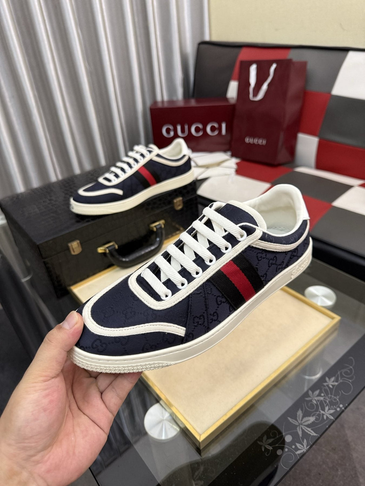 Gucci Striped Low-Top Sneakers