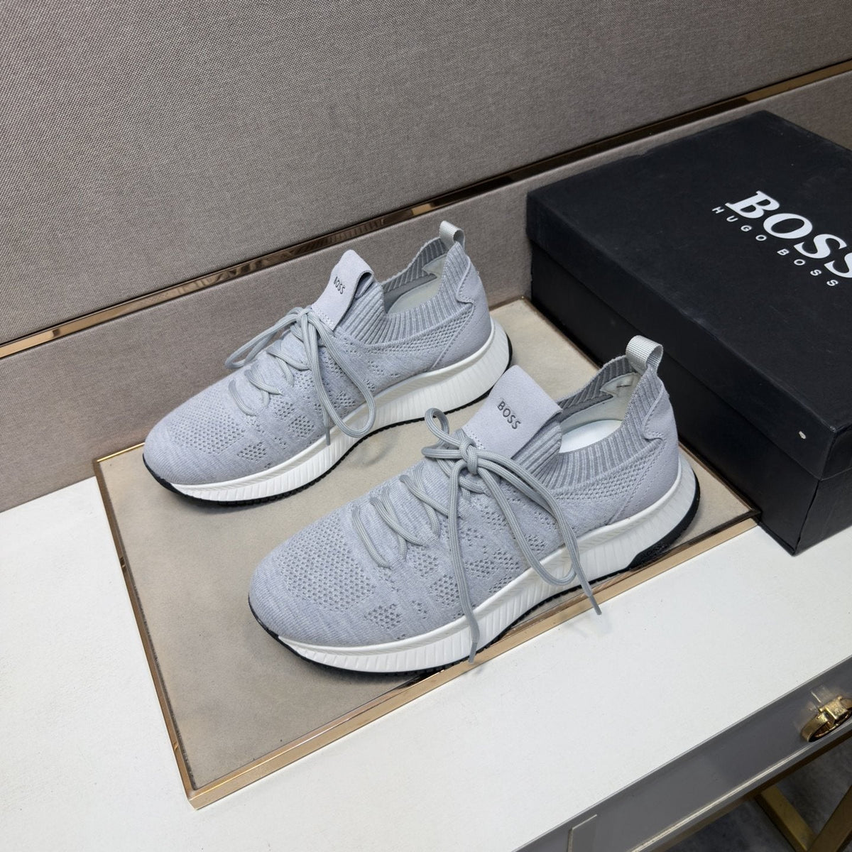 Hugo Boss Men's Knit Lace-Up Sneakers