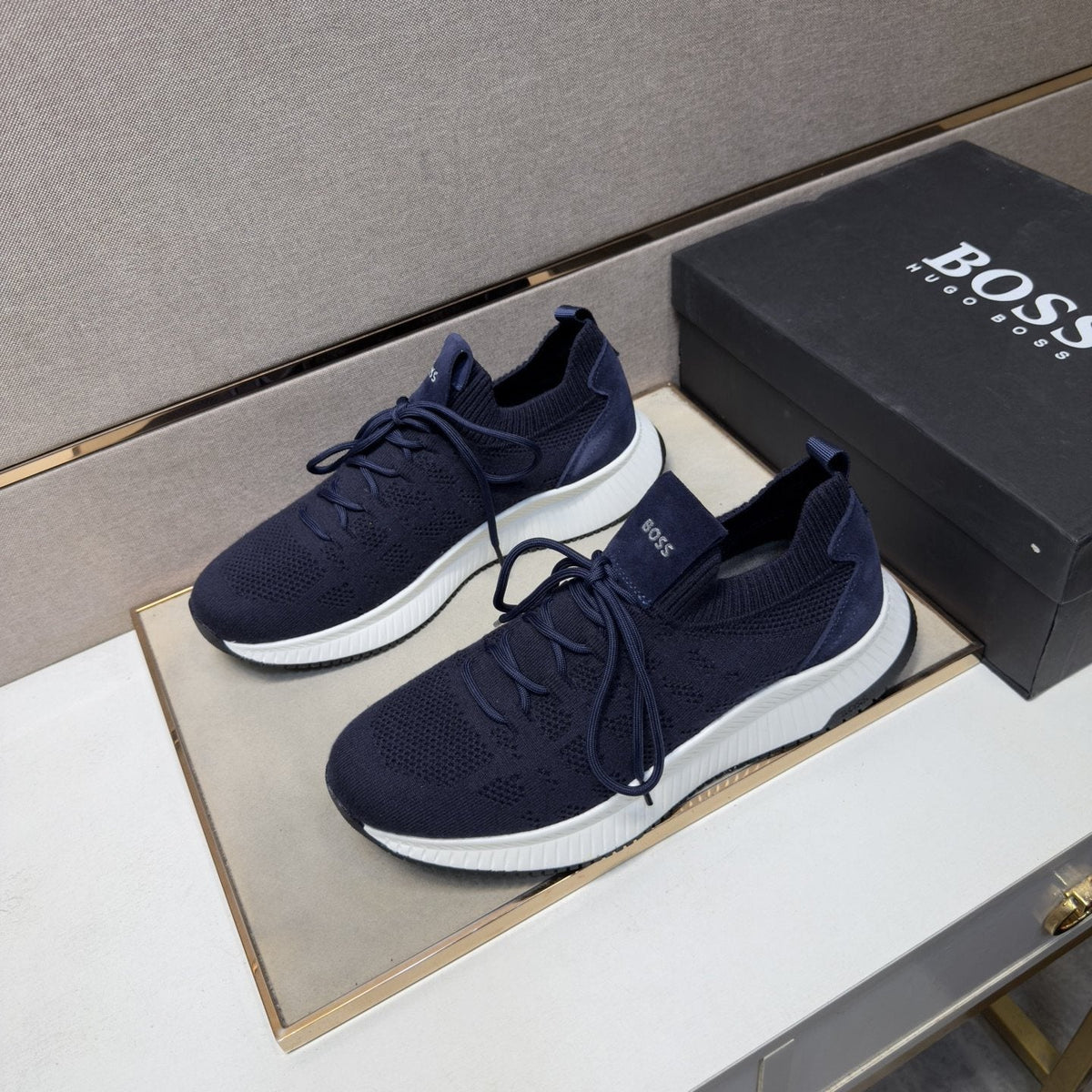 Hugo Boss Men's Knit Lace-Up Sneakers