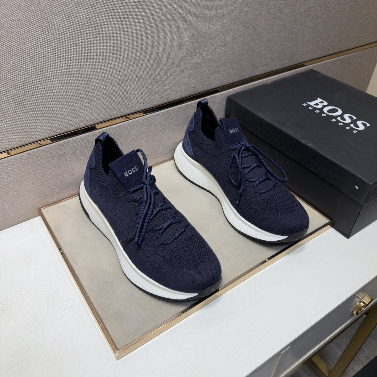 Hugo Boss Men's Knit Lace-Up Sneakers