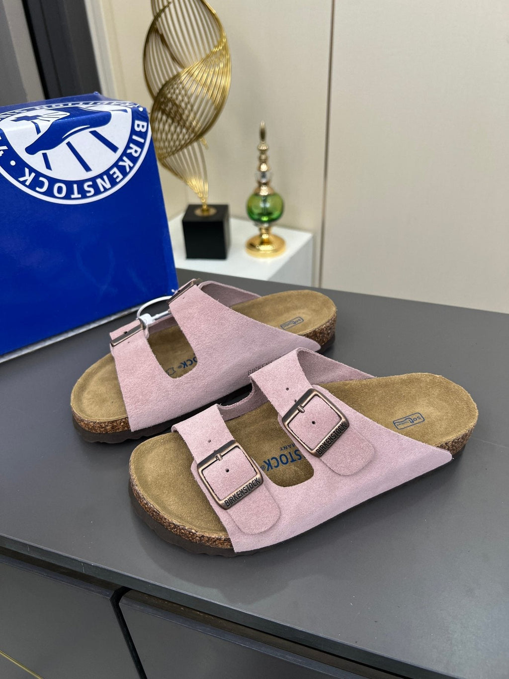 Birkenstock Two-Strap Buckle Slide Sandals