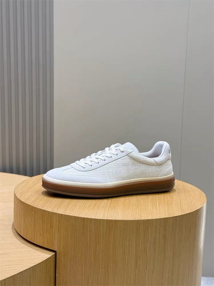 Loro Piana Men's Low-Top Lace-Up Sneakers - Gum Sole