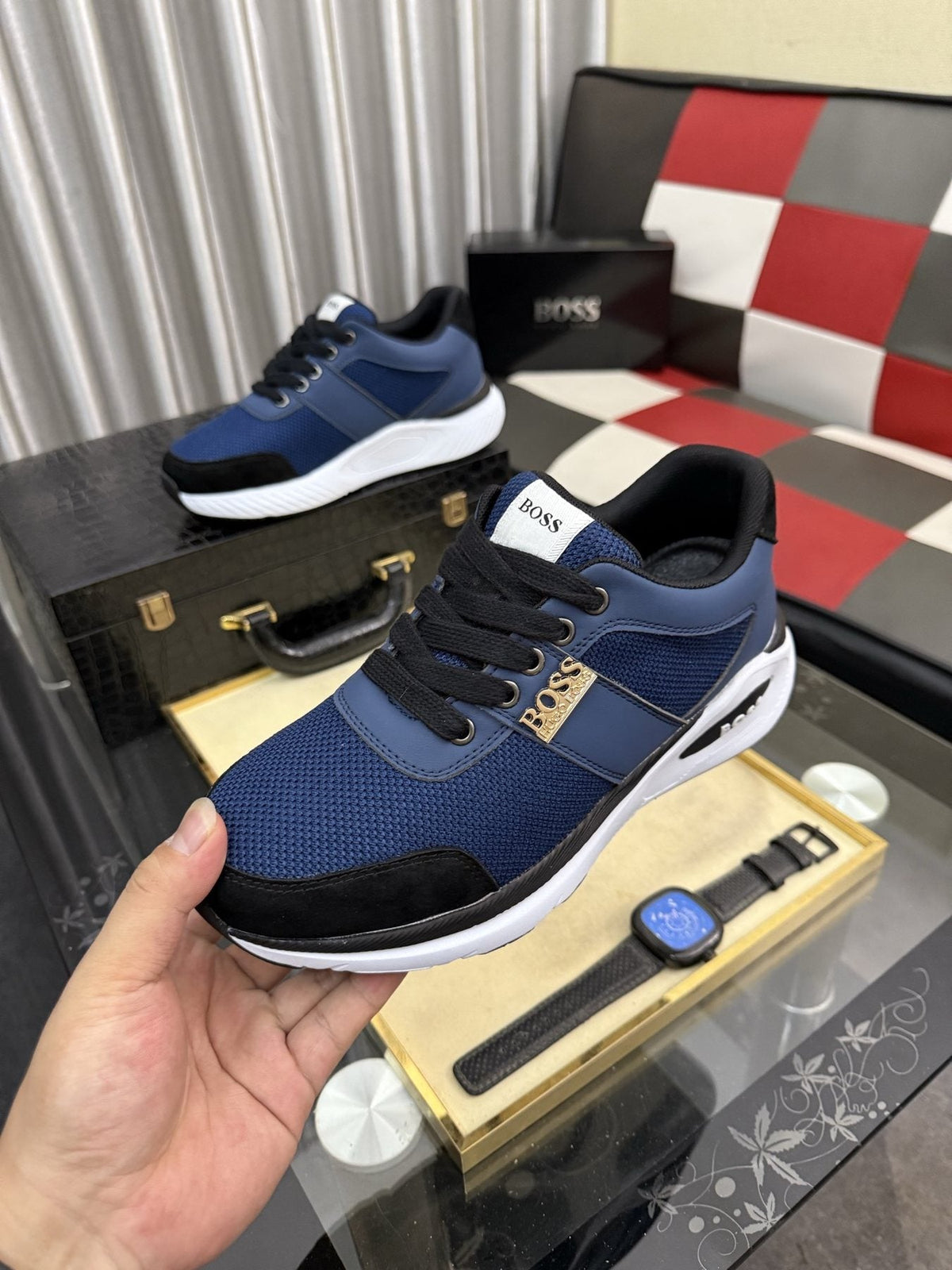 BOSS Men's Color-Block Low-Top Sneakers