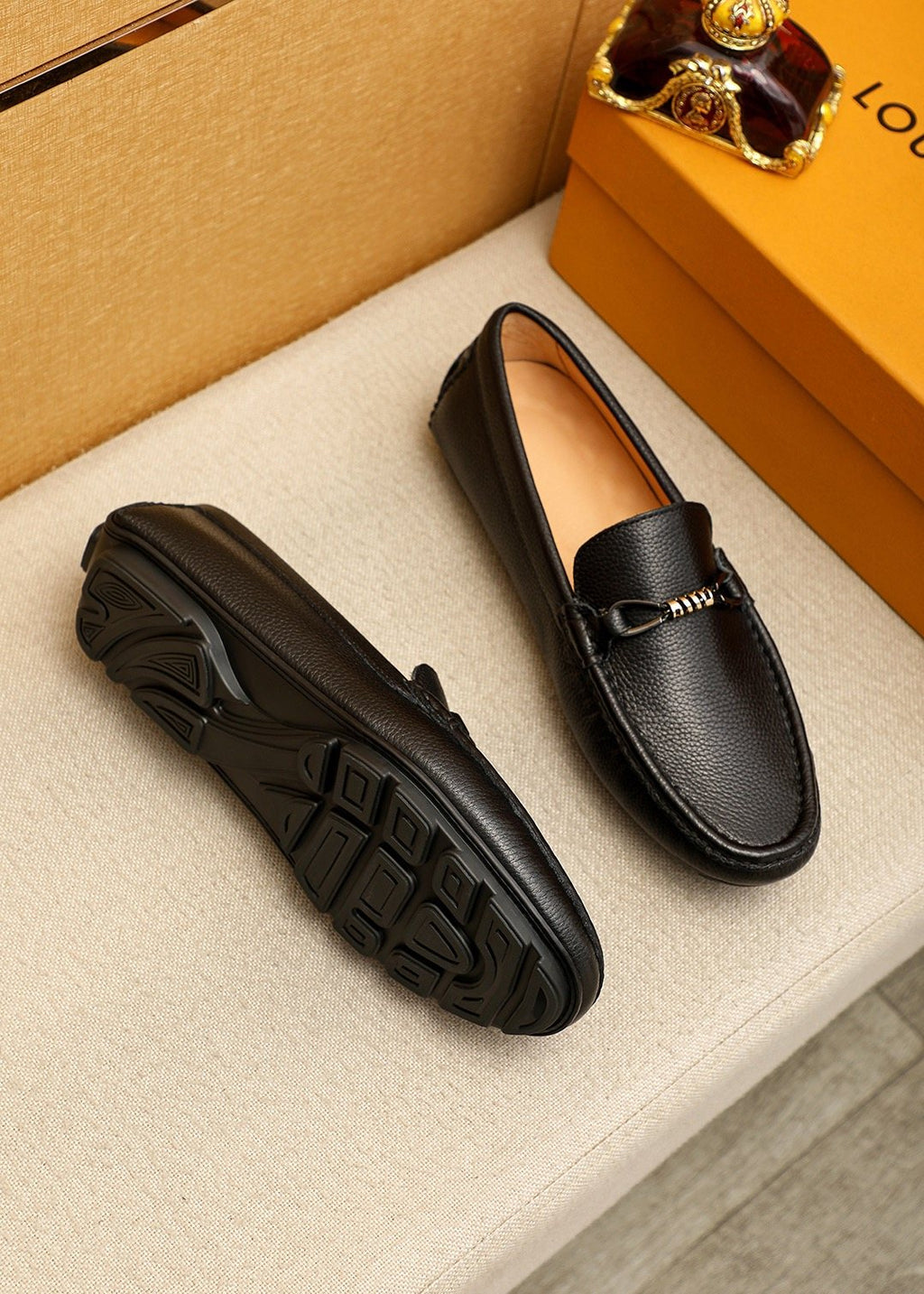 Louis Vuitton Pebble-Grain Bit Loafers