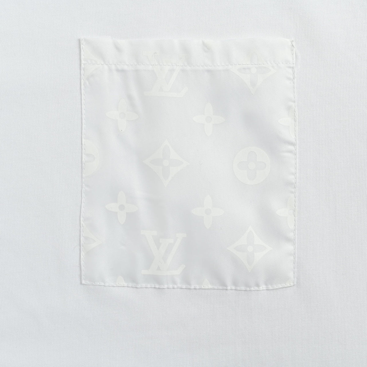 Louis Vuitton LV Shadow Monogram Chest Pocket Short Sleeve T-Shirt — White
