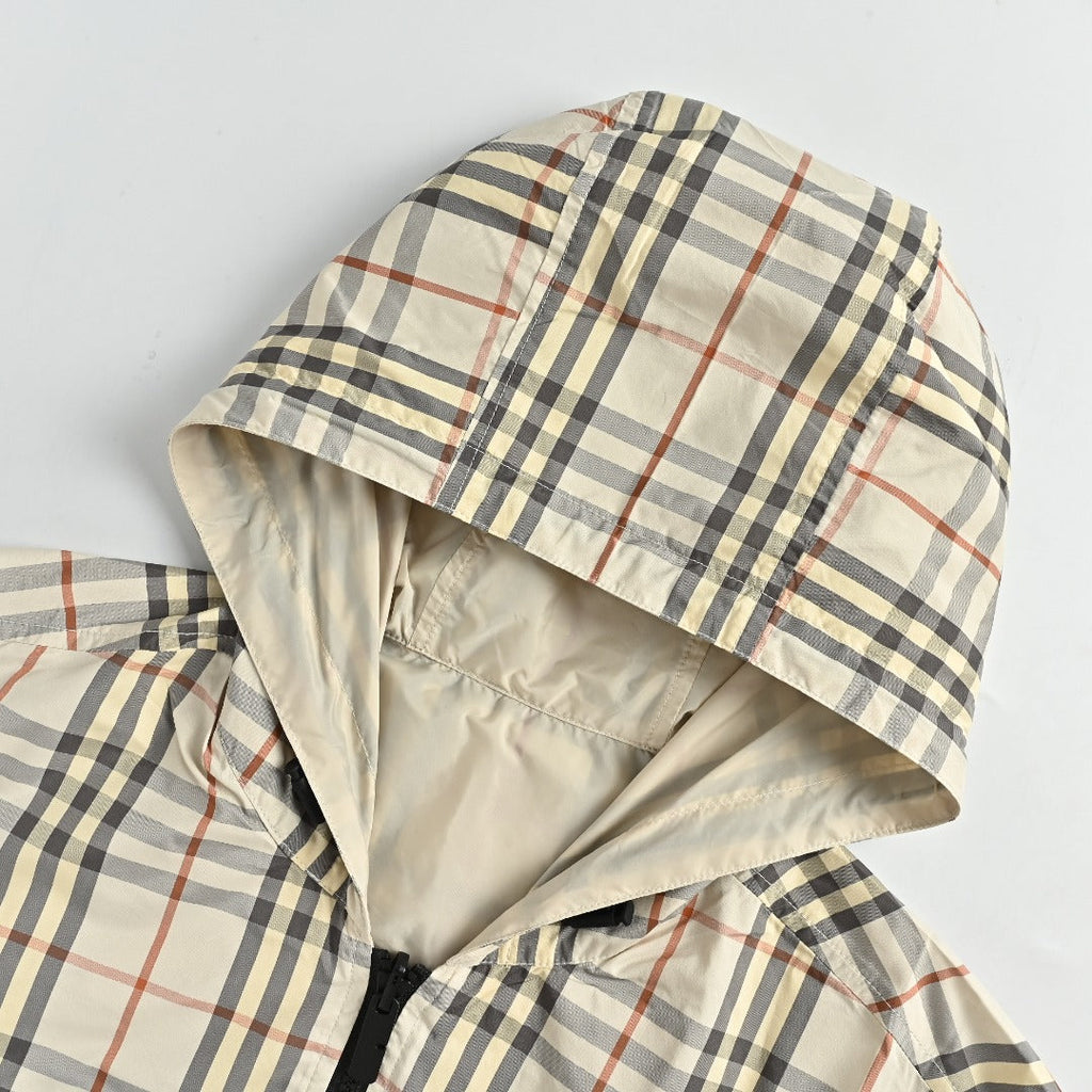 Burberry BBR Vintage Check Reversible Hooded Zip-Up Jacket