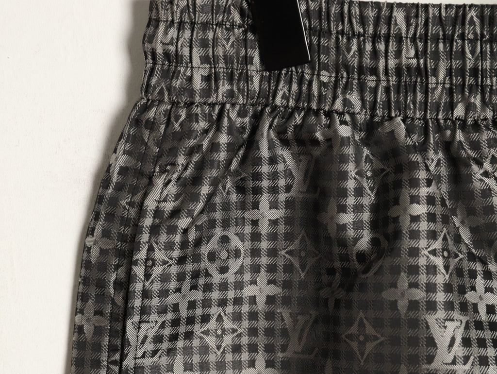 Louis Vuitton Tonal Monogram-Style Drawstring Shorts - Black
