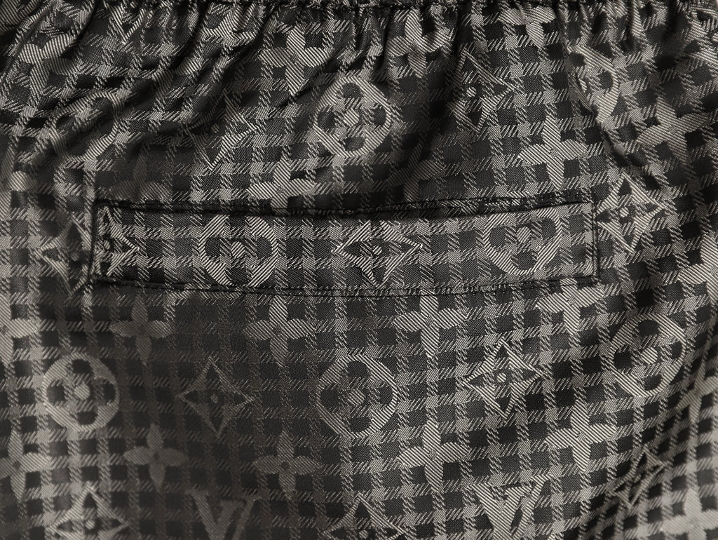 Louis Vuitton Tonal Monogram-Style Drawstring Shorts - Black